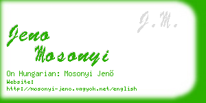 jeno mosonyi business card